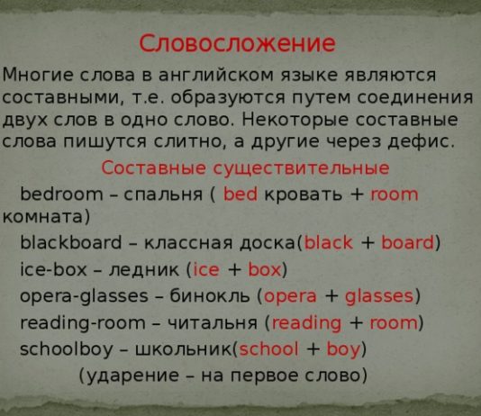 Составное существительное в английском языке